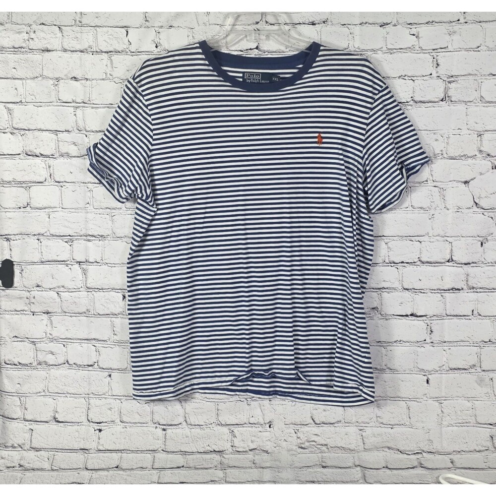 Polo Ralph Lauren Men's XXL Blue Striped Jersey T-Shirt